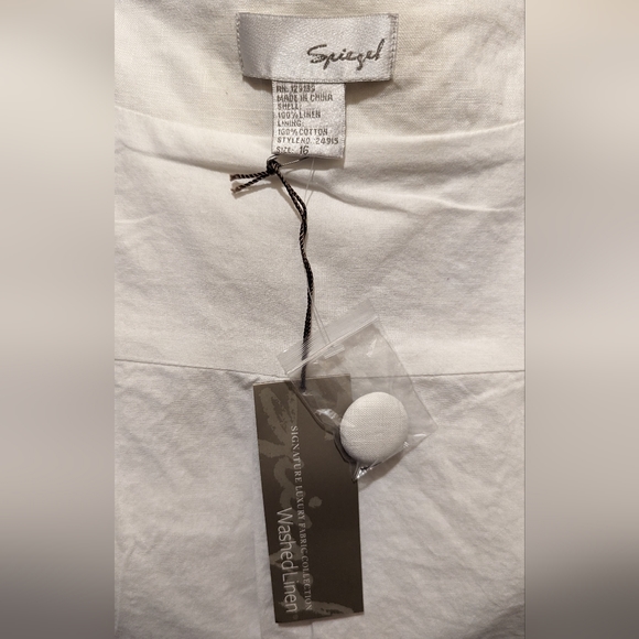 Spiegel Short Jacket size 16 lightweight linen cotton lined off-white - Picture 8 of 8